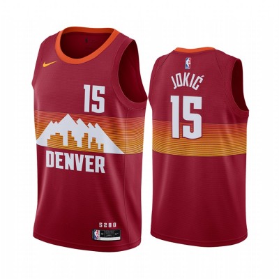 Nike Denver Nuggets #15 Nikola Jokic Red NBA Swingman 2020-21 City Edition Jersey Men's